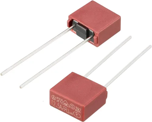 Vista 4 de uxcell 20pcs DIP montado en miniatura cuadrado lento golpe micro fusible T2.5A 2.5A 250V rojo