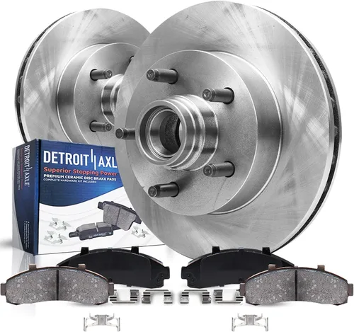 Vista 30 de Detroit Axle - Juego de 4 frenos delanteros para BMW X5 2002, 2003, 2004, 2005, 2006, rotores de freno de disco y pastillas de freno de cerámica