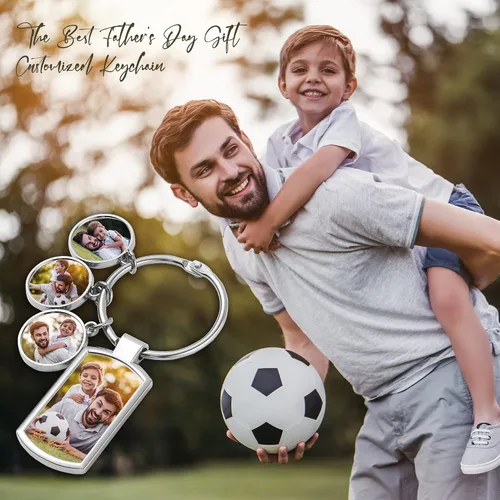 Vista 5 de Easycosy Llavero personalizado con texto de imagen, llavero grabado personalizado, regalos de fotos personalizados para hombres, mujeres y familia