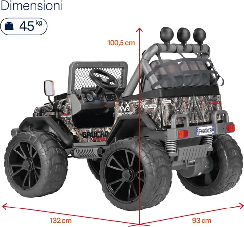 Vista 11 de Peg Perego Gaucho PRO Realtree Camo 24 voltios, vehículo todoterreno extra grande