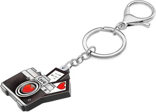 Vista 3 de YINYA Regalos para el día de San Valentín, llavero de acrílico vintage, joyería retro para mujeres y niñas, regalos para niños, cartera, llavero