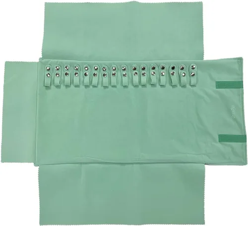 Vista 7 de UnionPlus Joyero de viaje de terciopelo organizador para collar, verde hielo