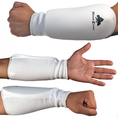 Vista 3 de Protector de tela para antebrazo Taekwondo, artes marciales, MMA antebrazo protector para sparring (negro/blanco; niño pequeño a adulto XL)