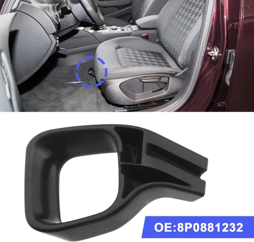 Vista 2 de Manija de ajuste de asiento Palanca delantera derecha compatible con A3 S3 8P TT TTS TTRS 8J R8 8P0881232 Reemplazo trasero reclinable manija