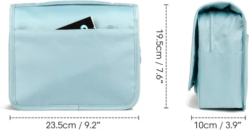 Vista 3 de Erliway Neceser colgante de viaje para mujeres y hombres, bolsa de ducha portátil de baño con gancho, gran capacidad, impermeable, organizador