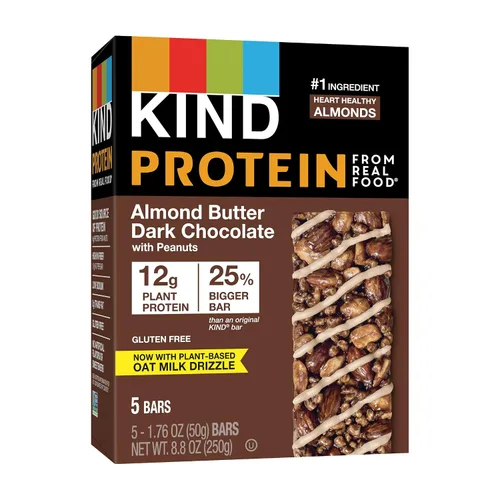Vista 9 de KIND Barras de proteínas, mantequilla de maní crujiente, aperitivos saludables, sin gluten, 0.47 onzas de proteína, 12