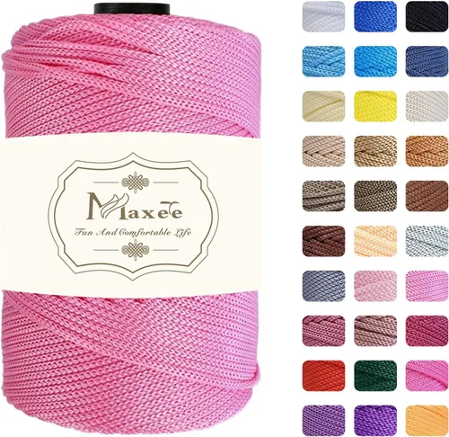 Vista 69 de Cordón de macramé de poliéster de alta calidad de 0.118 in × 218 yardas, 0.118 in, 100% polipropileno, ideal para ganchillo, ganchos de pared
