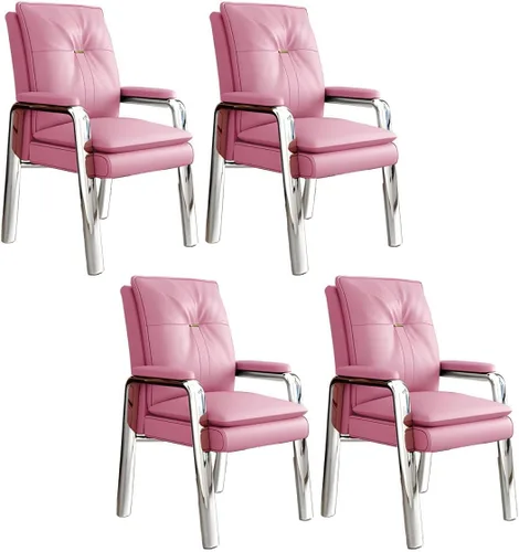Vista 8 de PU Leather Conference Chair with Fixed Arms High-Back Ergonomic Mahjong Chair Chess Card Room Backrest Computer Chair Long-Term Sitting Mahjong