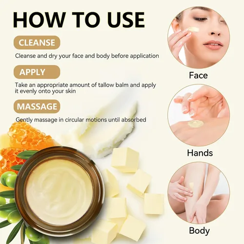 Vista 5 de Sarga de ternera para la piel, sargo orgánico y bálsamo de miel para la cara, hidratante facial natural, crema para el cuidado de la piel de ternera