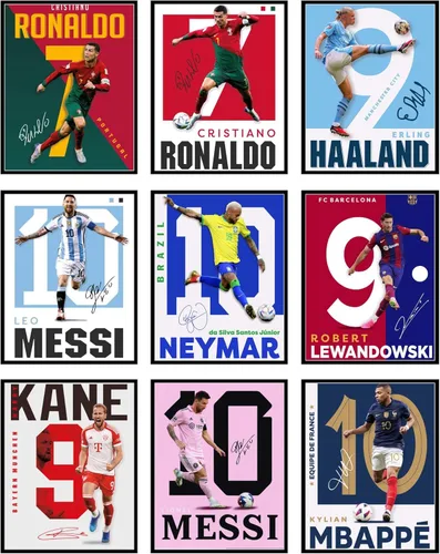 Vista 11 de BigWig Prints Pósteres de fútbol para dormitorio de niños, póster de jugador de fútbol, póster de Erling Haaland, Mbappe, Rodrygo, Gavi, Vini Jr