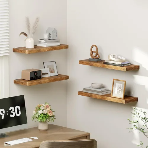 Vista 4 de RALGEND - Estantes flotantes para pared, juego de 4 con soportes invisibles de 1.5" de espesor, estantes colgantes de 23.6L x 7.9W estilo granja