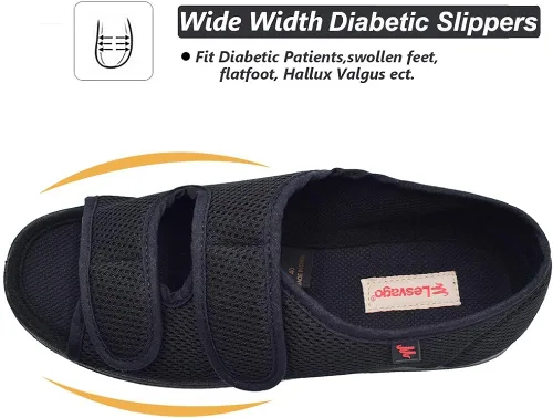Vista 2 de WLESVAGO Sandalias diabéticas para mujer ancho ajustable para artritis y edema zapatos MS7008