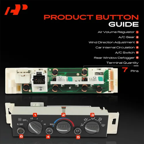 Vista 3 de A-Premium Módulo de Panel de Control de Clima de Calefacción/A/C con Desempañador de Ventana Trasera Compatible con Vehículos Chevy, Cadillac y GMC