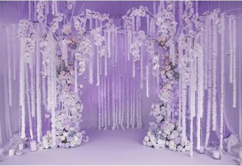 Vista 5 de Leyiyi Telón de fondo de pared floral para boda, 5 x 3 pies, fondo de fotografía de ensueño, arco de boda, despedida de soltera, ceremonia, flores