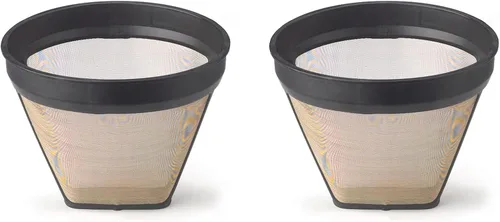 Vista 5 de Fino Filtro de café permanente de malla dorada, filtro de tamaño número 2, prepara de 2 a 6 tazas