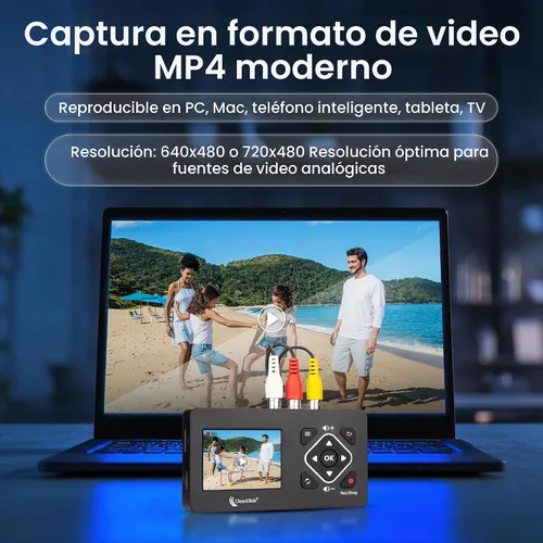 Vista 4 de ClearClick Convertidor de video a digital 2.0 (segunda generación) Edición Mini - Graba video de VCR, cintas VHS, AV, RCA, Hi8, videocámara, DVD