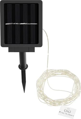 Vista 7 de Pure Garden 100 luces de hadas alimentadas por energía solar, blanco cálido