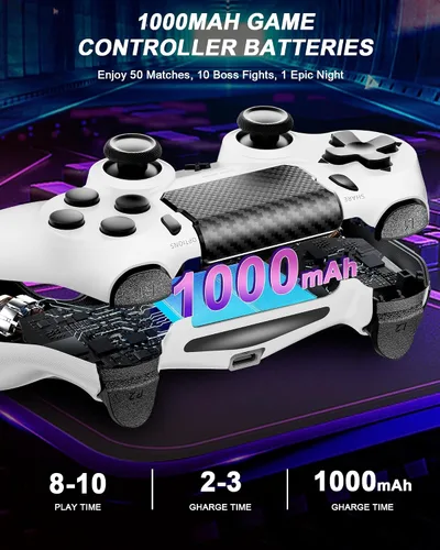 Vista 4 de Quevati Wireless Controller for PS-4, Dual Vibration Game Joystick/Motion Sensing/Touchpad/Speaker/3.5mm Audio Jack Headphone, Upgraded Six-Axis