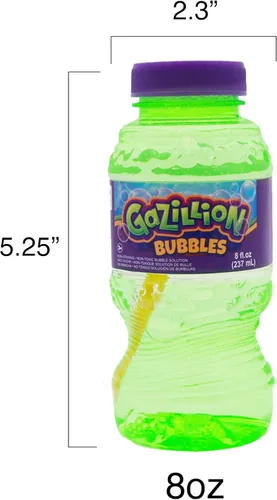 Vista 2 de Gazillion 8 oz Solución de Burbujas Paquete de 4 - Grandes burbujas para niños, verde