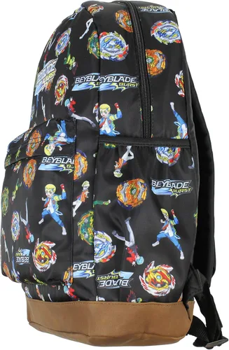 Vista 4 de INTIMO Beyblade Burst Spinner Top Allover Personajes Anime Patrón Escuela Libro Mochila