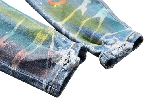 Vista 5 de Baylvn Pantalones de mezclilla ajustados y rectos de diseño para hombre