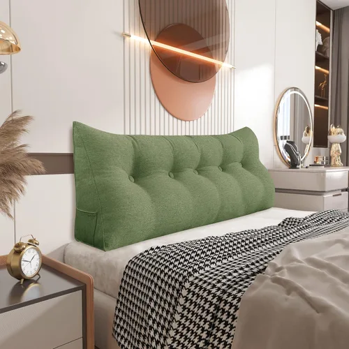Vista 16 de Almohada pequeña de cuña para cabecero, almohada de lectura para sentarse en la cama, respaldo de adulto, almohada triangular de refuerzo para sofá