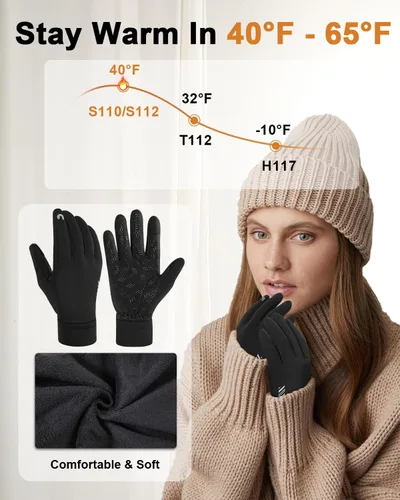 Vista 2 de RIGWARL Guantes impermeables para clima frío y frío, guantes de invierno para hombres y mujeres con pantalla táctil