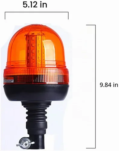 Vista 2 de Luz de baliza ámbar intermitente giratoria de 60 LED, lámpara estroboscópica de montaje flexible, luz de advertencia de emergencia para tractor