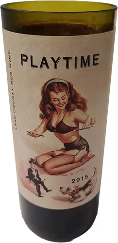 Vista 3 de 2015 Shannon Ridge Vineyard Playtime Lake County Wine Bottle Candle - Repurposed Label for Rustic Charm - Captivating Ambiance and Unforgettable