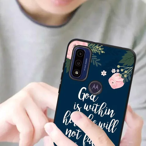 Vista 3 de Compatible con Motorola Moto G Pure - Funda con citas inspiradoras, rosa y floral, con versículos bíblicos cristianos alentadores para Moto Case