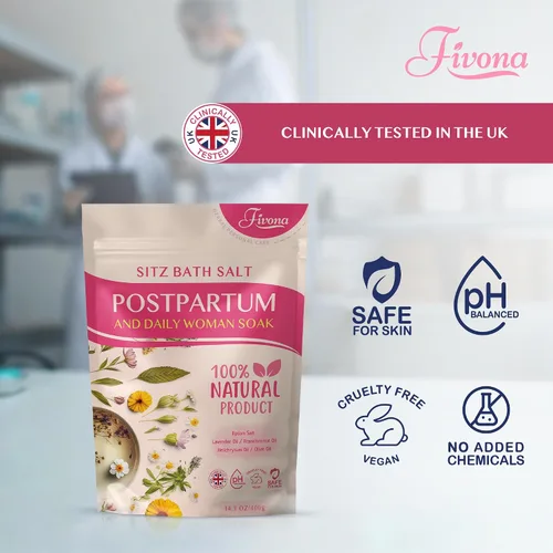 Vista 3 de Sal de baño posparto Care Sitz - Mezcla de sal de Epsom con aceites esenciales, tratamiento calmante para hemorroides, curación perineal después