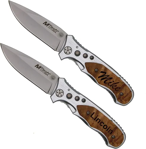 Vista 4 de Grabado gratuito – Cuchillo de bolsillo personalizado MTech USA.