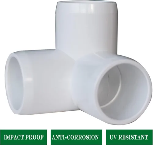 Vista 5 de Paquete de 8 accesorios de PVC de 1-1/4”, accesorios de codo de 3 vías para muebles de alta resistencia, accesorios de codo lateral de PVC de 3 vías