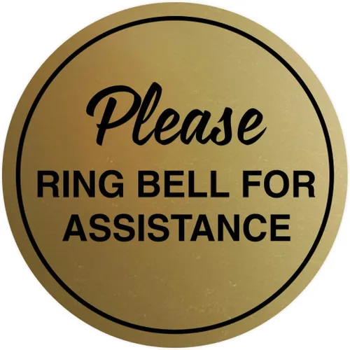 Vista 18 de Signs ByLITA Circle Please Ring Bell For Assistance - Letrero de pared o puerta Fácil instalación Letrero de recepción de recepción