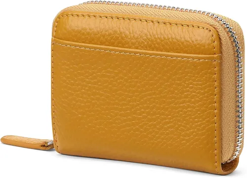 Vista 17 de SENDEFN Cartera de cuero para mujer, con bloqueo RFID, pequeñas carteras compactas, titular de la tarjeta de crédito con ventana de identificación