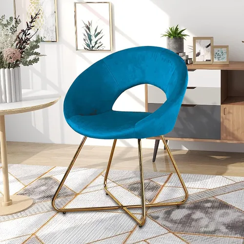 Vista 7 de Juego de 2 sillas modernas de terciopelo para sala de estar, sillas de comedor, sofá individual, cómodas sillas tapizadas, sillas de descanso
