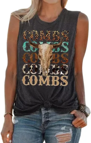 Vista 3 de Long Live Cowboys - Camiseta sin mangas para mujer, casual, sin mangas, vintage, música country, divertida impresión gráfica, chaleco sin mangas