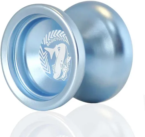 Vista 2 de MAGICYOYO Yoyó de aluminio N12 The Shark (azul con salpicaduras plateadas)