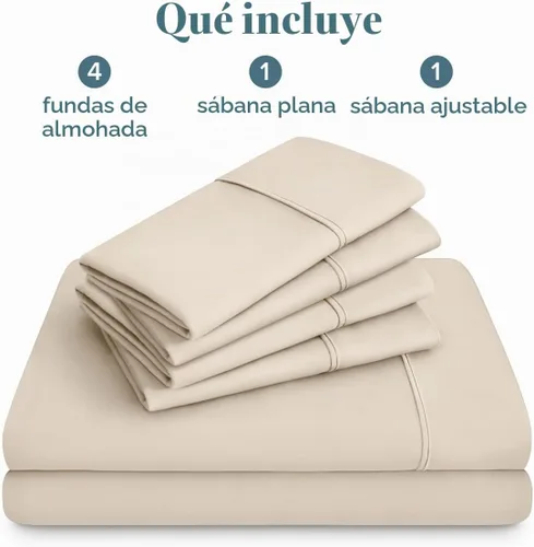 Vista 8 de Bare Home Juego de sábanas 1800 ultra suaves con 4 fundas de almohada