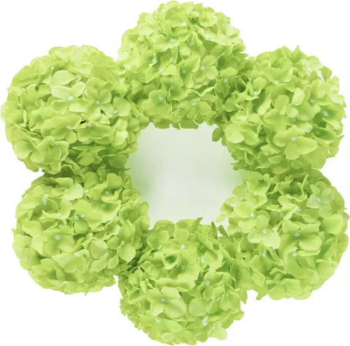 Vista 23 de DuHouse Hortensias artificiales de seda con tallos, hortensias falsas para bricolaje, centro de mesa de boda, decoración del hogar, paquete de 6