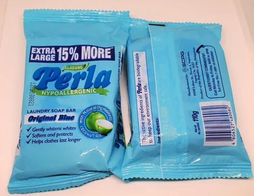 Vista 2 de PERLA Jabón de barra de lavandería azul original, 3.88 oz (1)