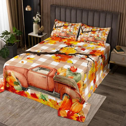 Vista 5 de Manfei Juego de colcha de Navidad para niños, tamaño individual, diseño de pinos de dibujos animados, decoración de habitación de niños y adultos