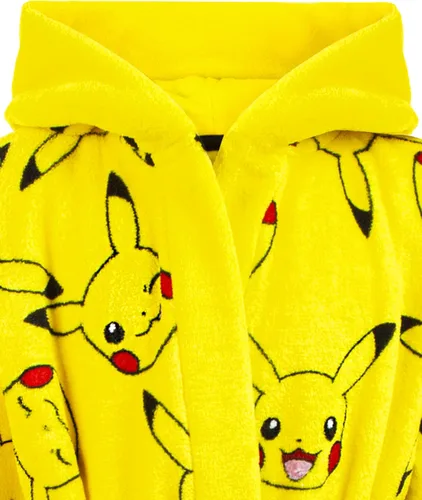 Vista 4 de Pokemon Bata de baño para niños y niñas Pikachu con orejas 3D