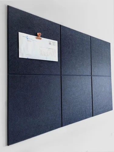 Vista 49 de Tabla de corcho alternativa de 24 x 36 pulgadas, paquete de 6 azulejos de pared de fieltro con pestañas adhesivas extraíbles seguras, tableros