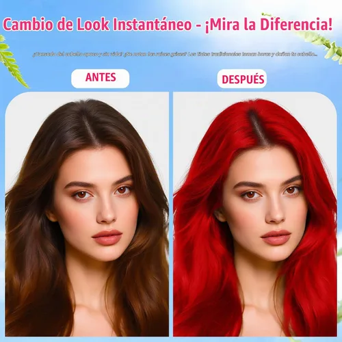 Vista 4 de Waybest - Aerosol para cabello rojo temporal, lavable, para mujeres, hombres, tinte para el cabello de un día, spray natural para el cabello