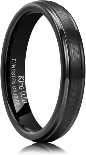 Vista 28 de King Will Anillo de Boda Clásico de Tungsteno para Hombre, Anillos de 6/7/8/9/10mm de Ancho, Acabado Pulido, Borde de Escalón Mate, Ajuste Cómodo