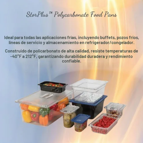 Vista 3 de Carlisle FoodService Products Storplus - Recipiente de plástico de tamaño completo para alimentos para catering, buffets y restaurantes