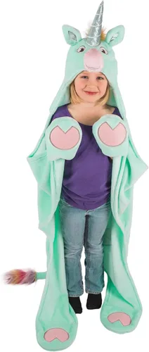 Vista 7 de Fin Fun Manta con capucha para niños - Manta con capucha para niños - Para niños y niñas Double-sided, washable, portable wearable blanket; warm