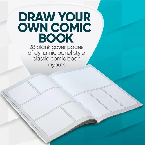 Vista 2 de KOALA TOOLS - Blank Comic Book, Draw-It-Yourself Comic Sketch Book with Dynamic Panels, 6.6 x 10 Inches, 28 Pages, Pack of 1