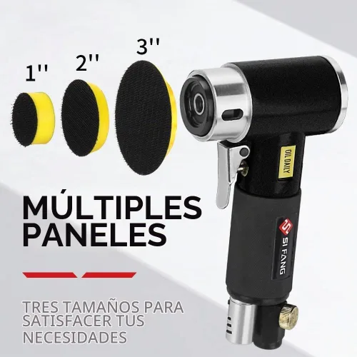 Vista 8 de Mini lijadora de aire de 1/2/3 pulgadas para trabajo de carrocería automático, mini pulidora neumática con 45 discos de lijado + 3 almohadillas